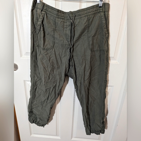 Talbot's olive green, drawstring pants, 16 - Picture 1 of 6